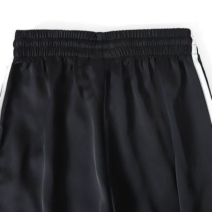 adidas アディダスオリジナルス サテン ワイド トラックパンツ IU2520 黒 ジャージ レディース
