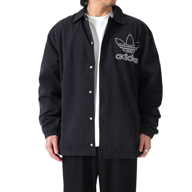 adidas アディダスオリジナルス アディカラー トレフォイルロゴ オーバーサイズ コーチジャケット IU2371 黒 メンズ