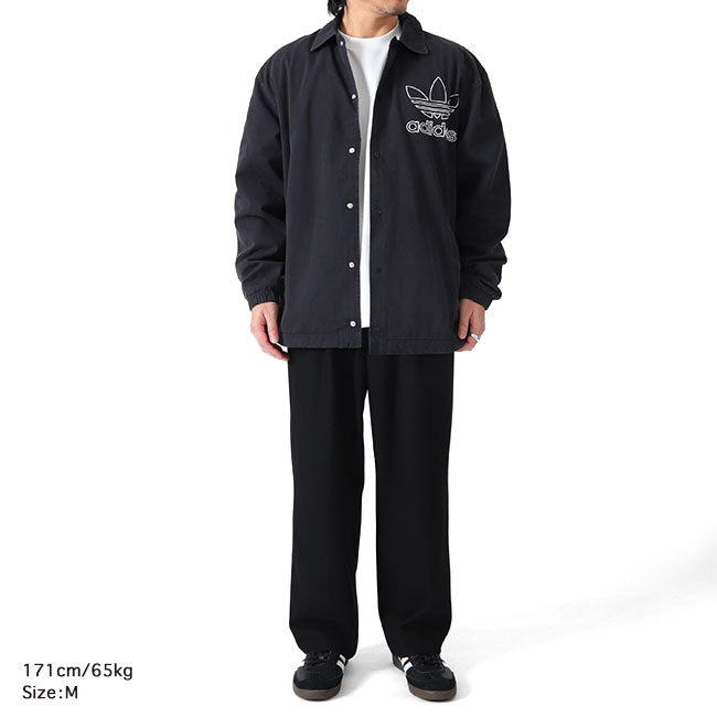 adidas アディダスオリジナルス アディカラー トレフォイルロゴ オーバーサイズ コーチジャケット IU2371 黒 メンズ