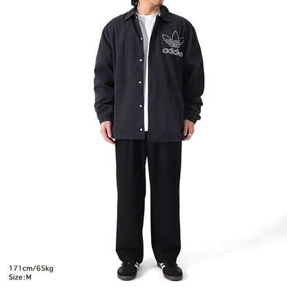 adidas アディダスオリジナルス アディカラー トレフォイルロゴ オーバーサイズ コーチジャケット IU2371 黒 メンズ