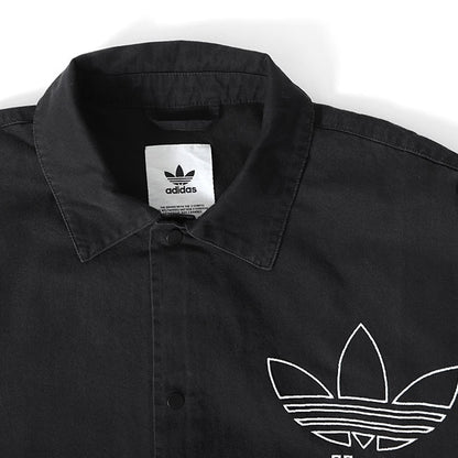 adidas アディダスオリジナルス アディカラー トレフォイルロゴ オーバーサイズ コーチジャケット IU2371 黒 メンズ