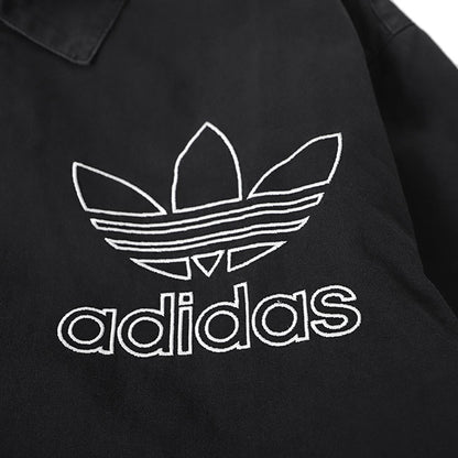 adidas アディダスオリジナルス アディカラー トレフォイルロゴ オーバーサイズ コーチジャケット IU2371 黒 メンズ