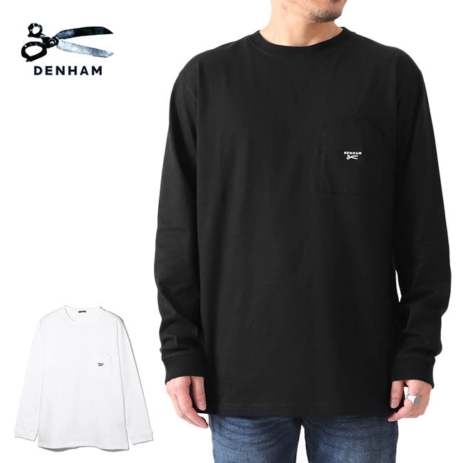 DENHAM デンハム 胸ポケット シザーロゴ オーバーサイズ ロンT BRANDO LS POKET TEE HCJ 01-22-01-52 長袖Tシャツ メンズ