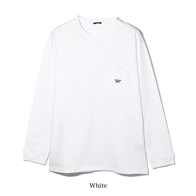 DENHAM デンハム 胸ポケット シザーロゴ オーバーサイズ ロンT BRANDO LS POKET TEE HCJ 01-22-01-52 長袖Tシャツ メンズ