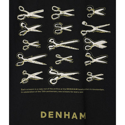 DENHAM デンハム WRIGHT REG TEE CJ シザーロゴ グラフィックTシャツ 黒 白 半袖Tシャツ メンズ