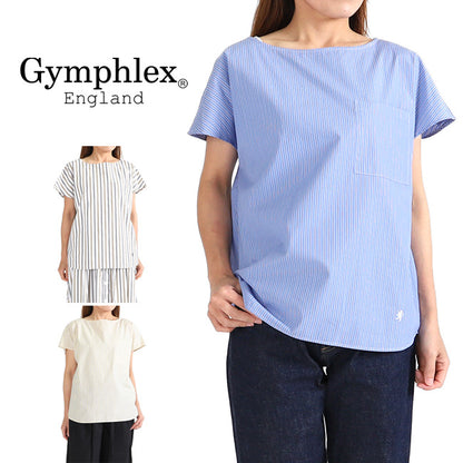 GYMPHLEX ジムフレックス ストライプ プルオーバーシャツ J-1161 MUP フレンチスリーブ 無地 (レディース)