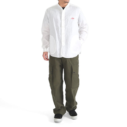 DANTON ダントン バンドカラー リネンシャツ JD-3607 KLS ノーカラー 長袖シャツ メンズ