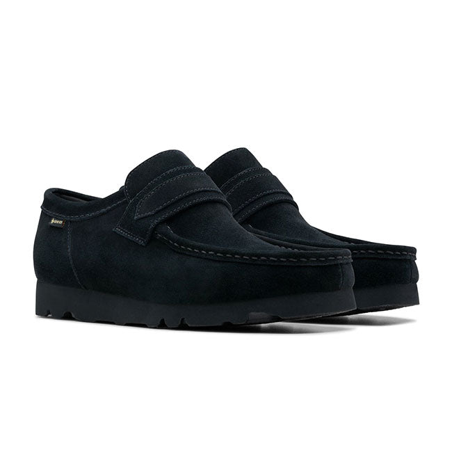 CLARKS クラークス WallaLoafer GTX ゴアテックス スエード ワラローファー 26177991 黒 ブラック ワラビーシューズ メンズ