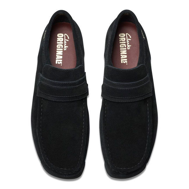 CLARKS クラークス WallaLoafer GTX ゴアテックス スエード ワラローファー 26177991 黒 ブラック ワラビーシューズ メンズ