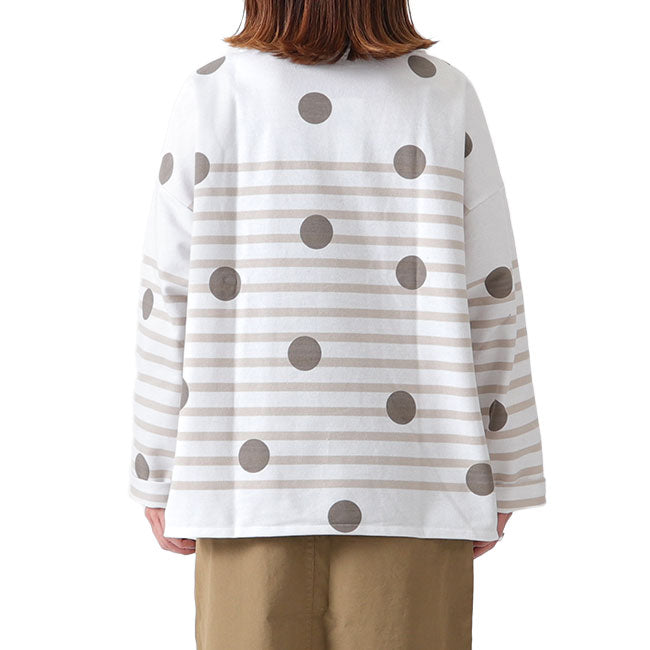 ORCIVAL オーシバル ドット柄 ラッセルフレンチセーラー ドロップショルダーTシャツ 6819 ロンT 水玉 (レディース)