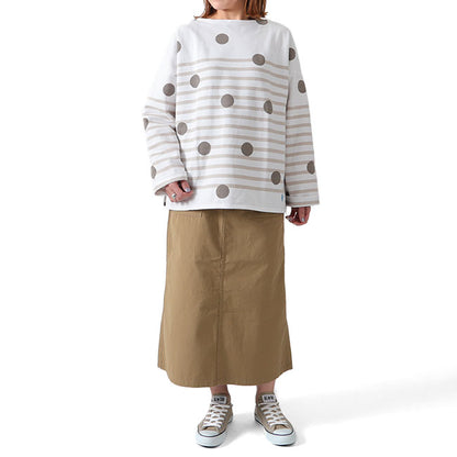 ORCIVAL オーシバル ドット柄 ラッセルフレンチセーラー ドロップショルダーTシャツ 6819 ロンT 水玉 (レディース)