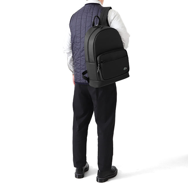 LACOSTE ラコステ L.12.12 PVC ミニロゴ バックパック NH2549P 黒 デイパック リュックサック