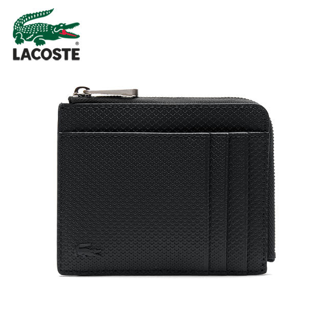 LACOSTE ラコステ イタリアンレザー カードケース&コインケース NH2823C 黒 ミニウォレット 財布 ギフト プレゼント