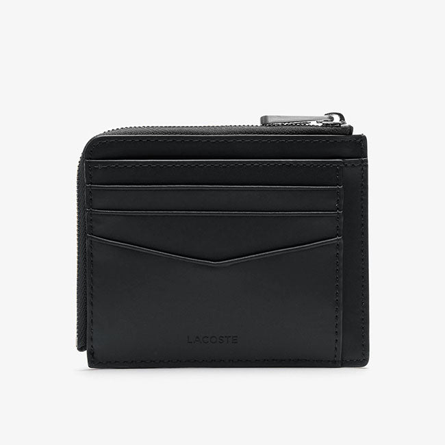 LACOSTE ラコステ イタリアンレザー カードケース&コインケース NH2823C 黒 ミニウォレット 財布 ギフト プレゼント