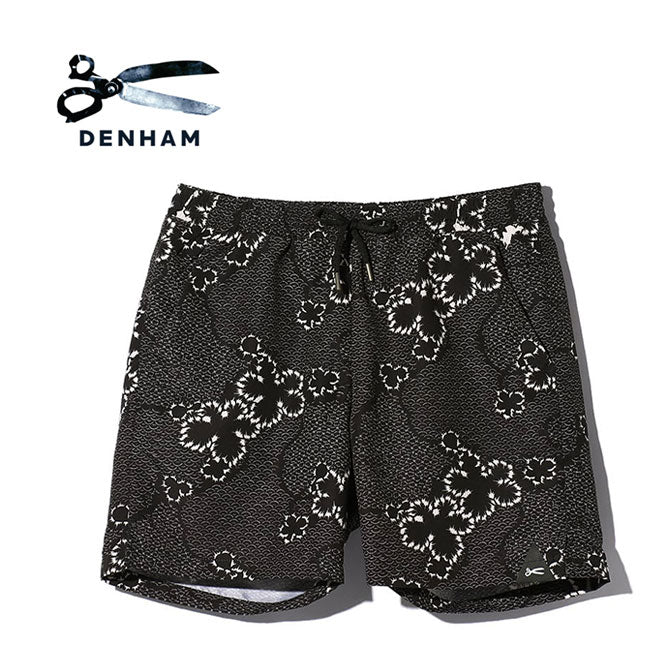 DENHAM デンハム  和柄 スウィムショーツ BEACH SHORT BPWP 松 花柄 総柄 海パン 水着 (メンズ)