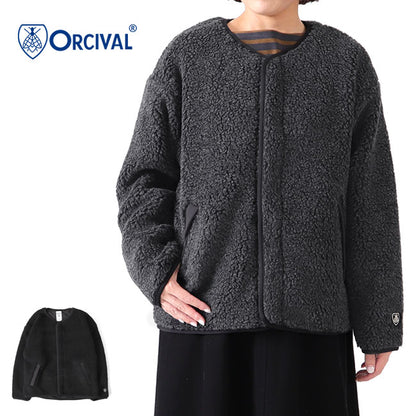 ORCIVAL オーシバル ウールボア ノーカラージャケット OR-A0081 WBA カラーレス レディース