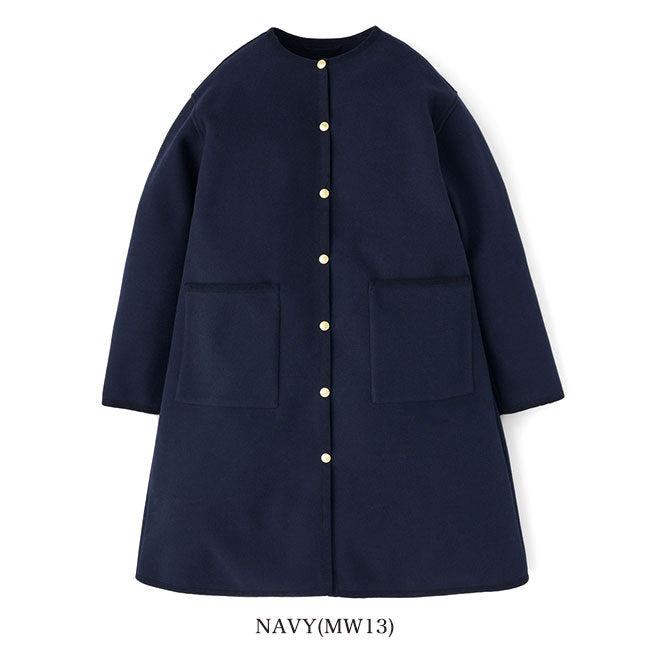 Traditional Weatherwear トラディショナルウェザーウェア ARKLEY アークリー Aライン ロング Wフェイス ジャージー ノーカラーコート L242APFCO0388MW レディース
