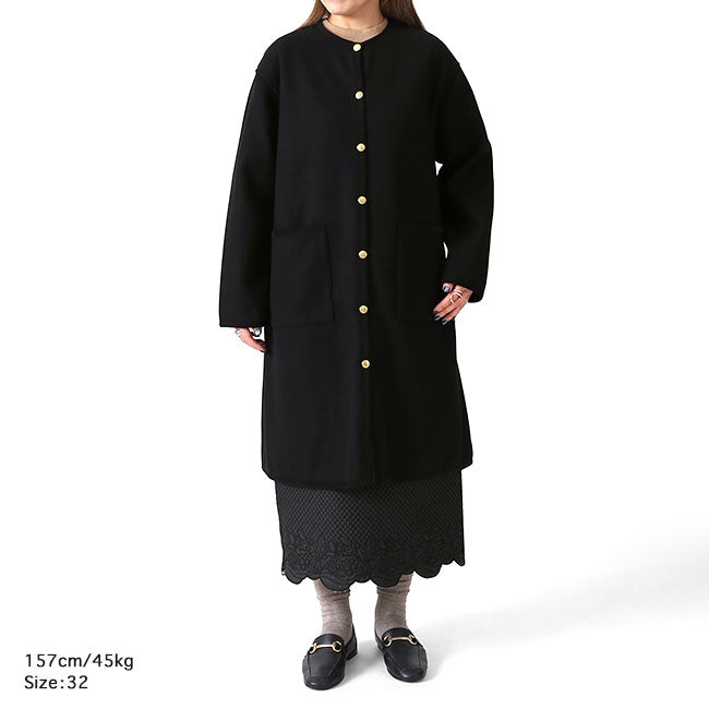 Traditional Weatherwear トラディショナルウェザーウェア ARKLEY アークリー Aライン ロング Wフェイス ジャージー ノーカラーコート L242APFCO0388MW レディース