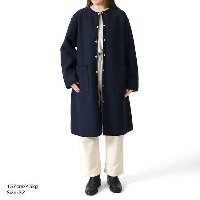 Traditional Weatherwear トラディショナルウェザーウェア ARKLEY アークリー Aライン ロング Wフェイス ジャージー ノーカラーコート L242APFCO0388MW レディース