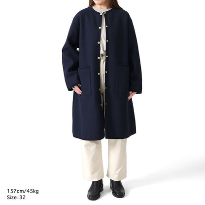 Traditional Weatherwear トラディショナルウェザーウェア ARKLEY アークリー Aライン ロング Wフェイス ジャージー ノーカラーコート L242APFCO0388MW レディース