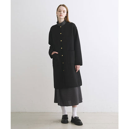 Traditional Weatherwear トラディショナルウェザーウェア ARKLEY アークリー Aライン ロング Wフェイス ジャージー ノーカラーコート L242APFCO0388MW レディース