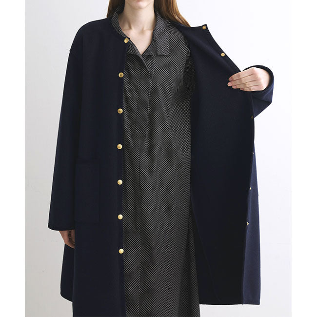 Traditional Weatherwear トラディショナルウェザーウェア ARKLEY アークリー Aライン ロング Wフェイス ジャージー ノーカラーコート L242APFCO0388MW レディース
