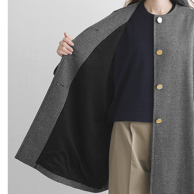 Traditional Weatherwear トラディショナルウェザーウェア MALTON マールトン チェック柄 ノーカラーコート L242KGFCO0368MH レディース