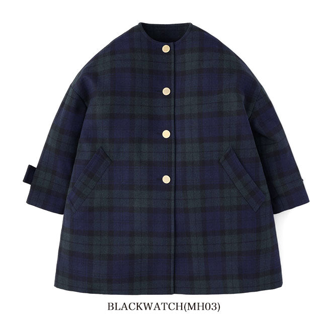 Traditional Weatherwear トラディショナルウェザーウェア MALTON マールトン チェック柄 ノーカラーコート L242KGFCO0368MH レディース