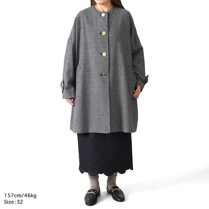 Traditional Weatherwear トラディショナルウェザーウェア MALTON マールトン チェック柄 ノーカラーコート L242KGFCO0368MH レディース