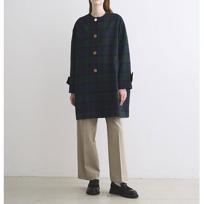 Traditional Weatherwear トラディショナルウェザーウェア MALTON マールトン チェック柄 ノーカラーコート L242KGFCO0368MH レディース