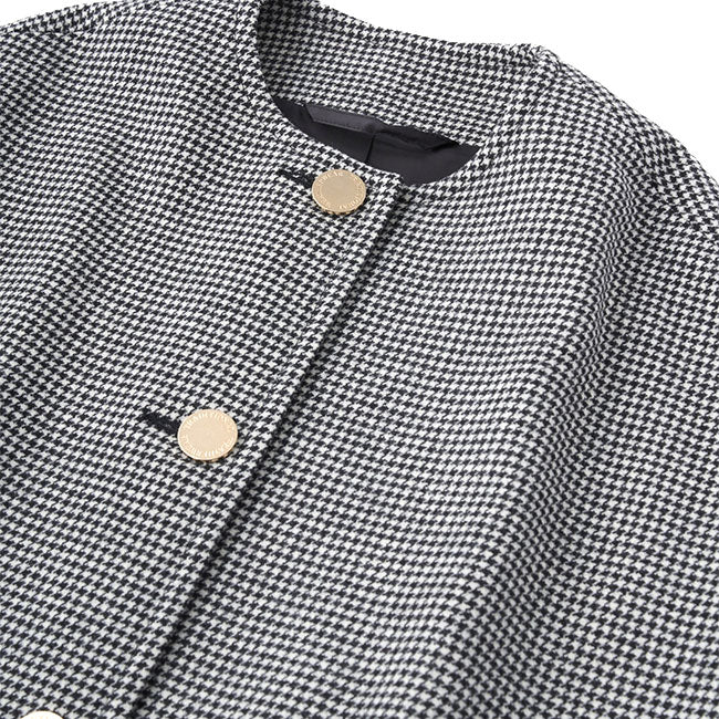 Traditional Weatherwear トラディショナルウェザーウェア MALTON マールトン チェック柄 ノーカラーコート L242KGFCO0368MH レディース