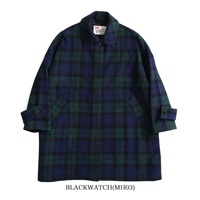 Traditional Weatherwear トラディショナルウェザーウェア MALTON マールトン チェック柄 ステンカラーコート L242KGFCO0367MH ウールコート レディース