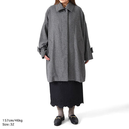 Traditional Weatherwear トラディショナルウェザーウェア MALTON マールトン チェック柄 ステンカラーコート L242KGFCO0367MH ウールコート レディース