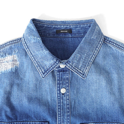 DENHAM デンハム BARK BOX SHIRT RDR オーバーサイズ ダメージ デニムシャツ 01-23-01-43 長袖シャツ メンズ
