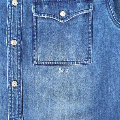 DENHAM デンハム BARK BOX SHIRT RDR オーバーサイズ ダメージ デニムシャツ 01-23-01-43 長袖シャツ メンズ