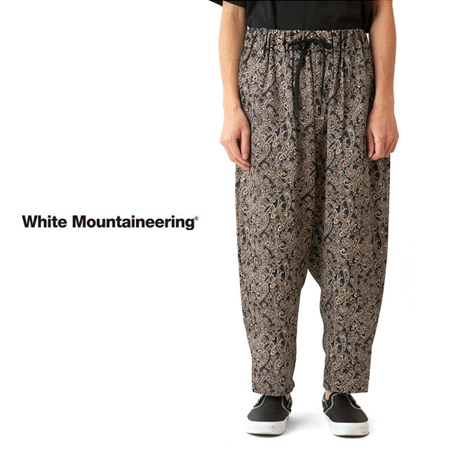White Mountaineering PAISLEY SATIN SAROUEL PANTS WM2471407