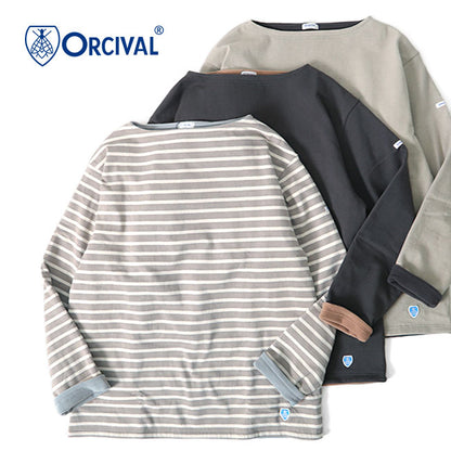 ORCIVAL オーシバル フリースライニング コットンロード ボーダー バスクシャツ RC-9104 ロンT (メンズ レディース)
