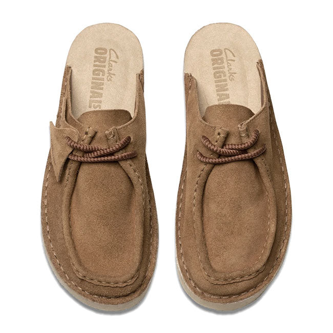 Clarks クラークス デザートノマド ミュール 26176556 茶色 レースアップ ワラビー サンダル レディース