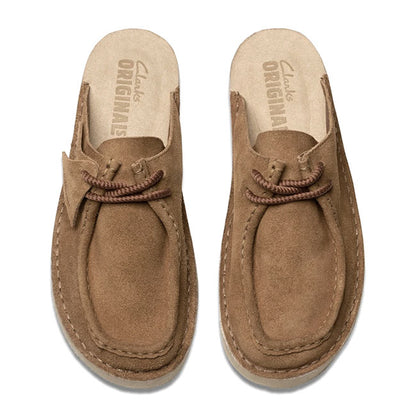 Clarks クラークス デザートノマド ミュール 26176556 茶色 レースアップ ワラビー サンダル レディース