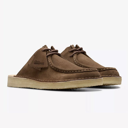 Clarks クラークス デザートノマド ミュール 26175863 茶色 レースアップ ワラビー サンダル メンズ