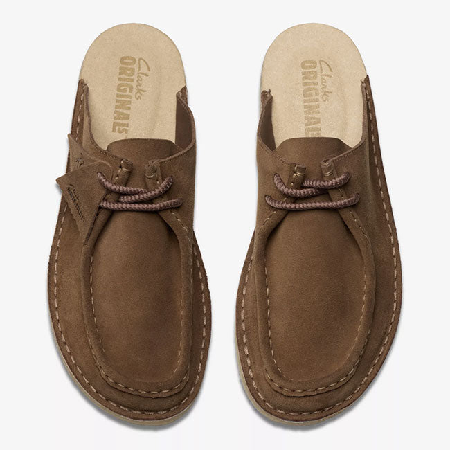 Clarks クラークス デザートノマド ミュール 26175863 茶色 レースアップ ワラビー サンダル メンズ