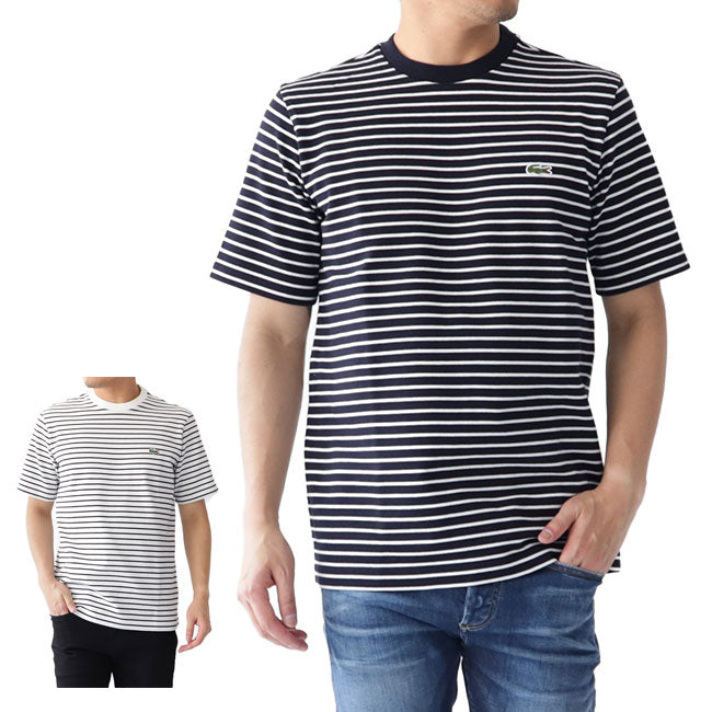 LACOSTE ラコステ ボーダー 鹿の子Tシャツ TH221EL 半袖Tシャツ (メンズ)