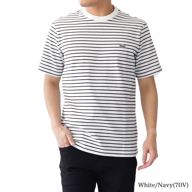 LACOSTE ラコステ ボーダー 鹿の子Tシャツ TH221EL 半袖Tシャツ (メンズ)