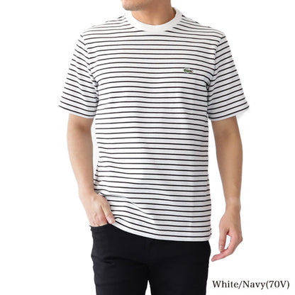 LACOSTE ラコステ ボーダー 鹿の子Tシャツ TH221EL 半袖Tシャツ (メンズ)