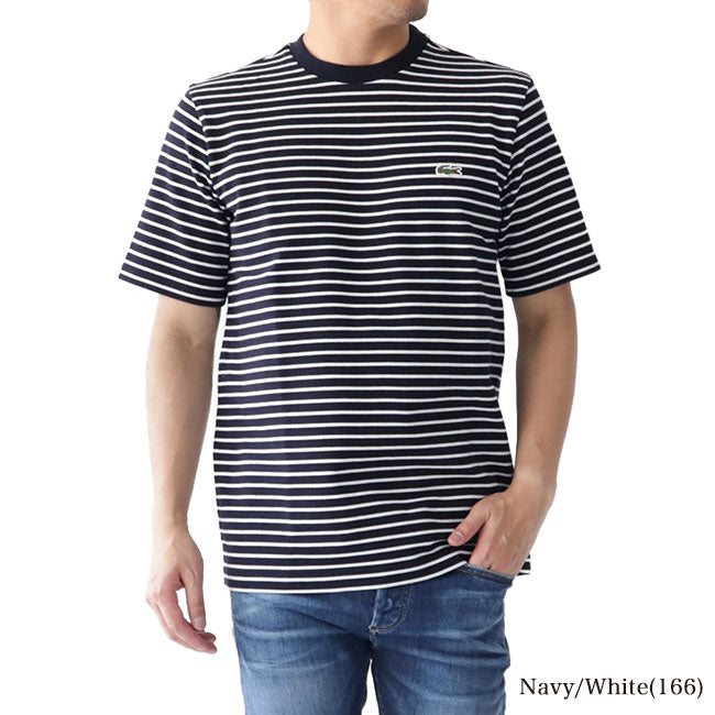 LACOSTE ラコステ ボーダー 鹿の子Tシャツ TH221EL 半袖Tシャツ (メンズ)