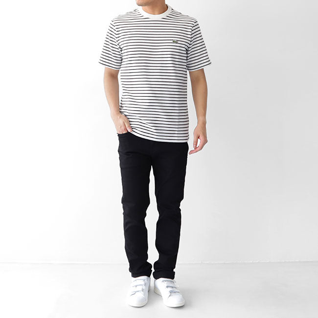 LACOSTE ラコステ ボーダー 鹿の子Tシャツ TH221EL 半袖Tシャツ (メンズ)