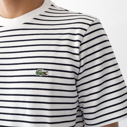 LACOSTE ラコステ ボーダー 鹿の子Tシャツ TH221EL 半袖Tシャツ (メンズ)