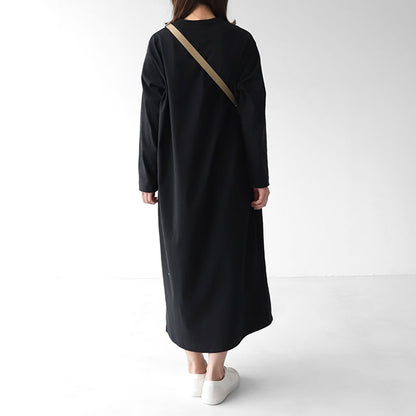DANTON ダントン ヘンリーネック Tシャツワンピース JD-9185 (レディース)