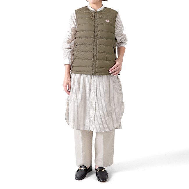 GYMPHLEX ジムフレックス ストライプ バンドカラー シャツワンピース J-1363 MUL ドレス レディース