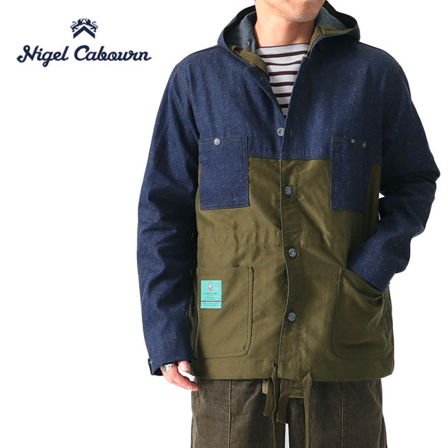 Nigel Cabourn LYBRO ナイジェルケーボン ライブロ フーデッドコアジャケットスプリット ミリタリーデニムジャケット 80391330030 (メンズ)